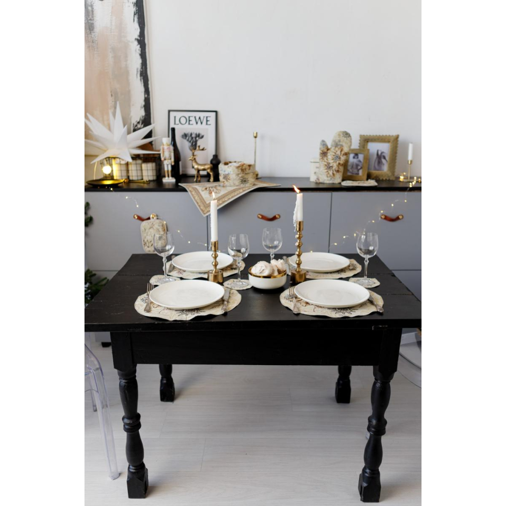 Серветка на стіл Прованс гобеленова Золоте свято D 35см (036313) - зображення 7