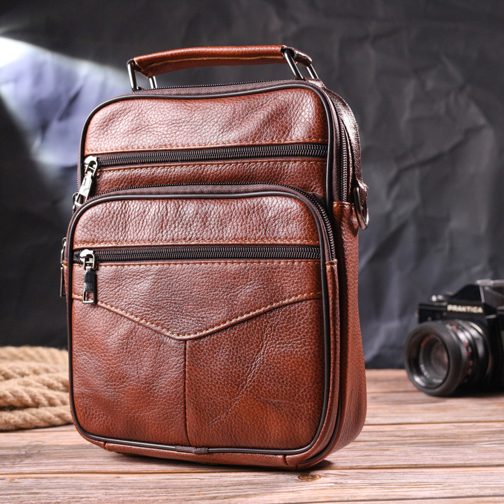 Сумка Vintage З ручкою шкіряна Руда (21277) - зображення 9