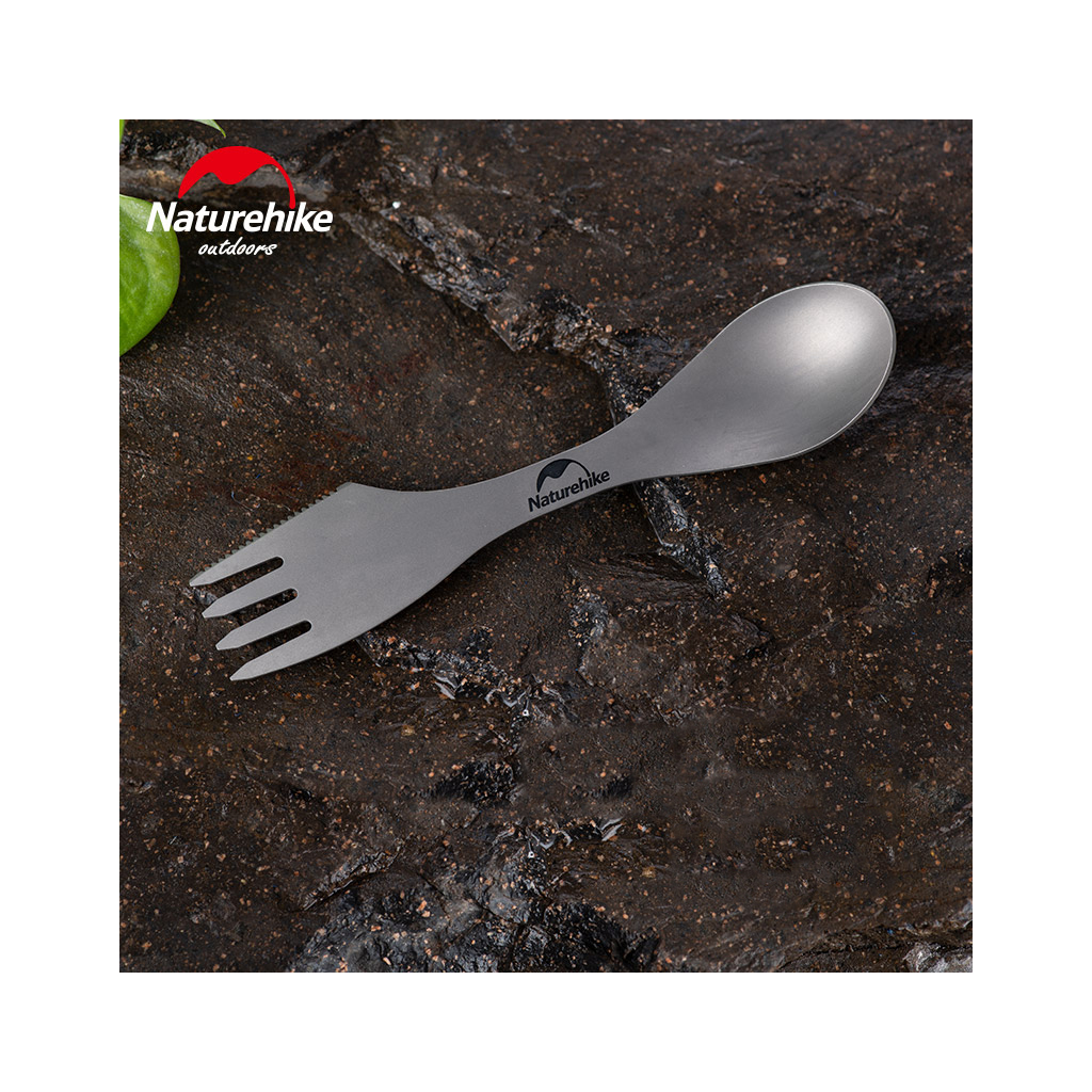 Ложка-виделка туристична Naturehike Titanium NH19T012 (6927595736746) - зображення 4