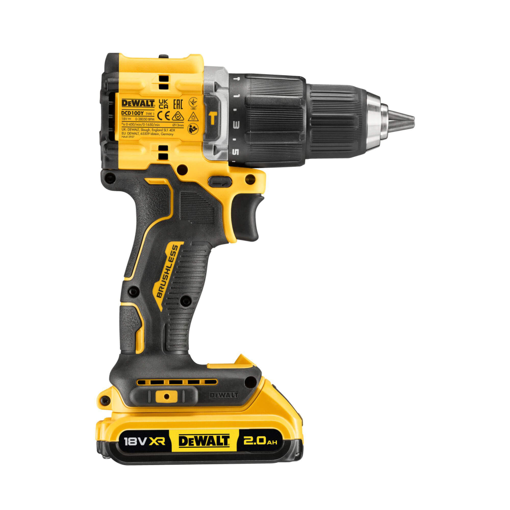 Шуруповерт DeWALT ударний XR Li-Ion 18 В 2 Ач, 68 Нм, 0-450/0-1650 об/хв, TSTAK (DCD100YD2T) - зображення 3