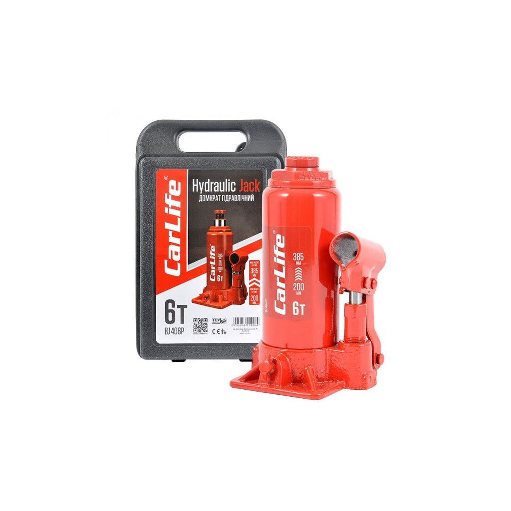 Домкрат CarLife 6т 200-385мм (BJ406P) - зображення 5