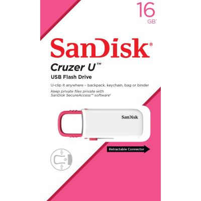 USB флеш накопичувач SanDisk 16GB Cruzer U White/Pink USB 2.0 (SDCZ59-016G-B35WP) - зображення 4