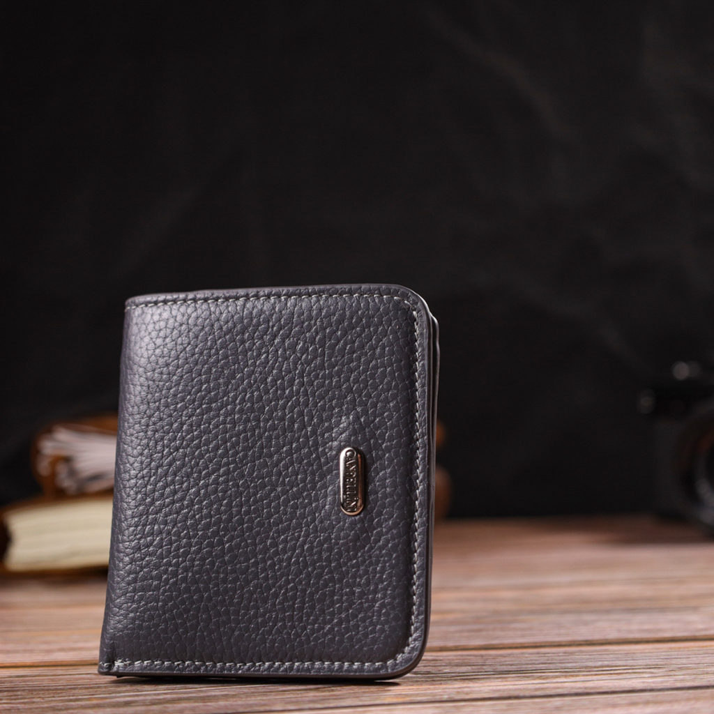 Гаманець Canpellini З натуральної шкіри флотар Сірий (21801) - зображення 8