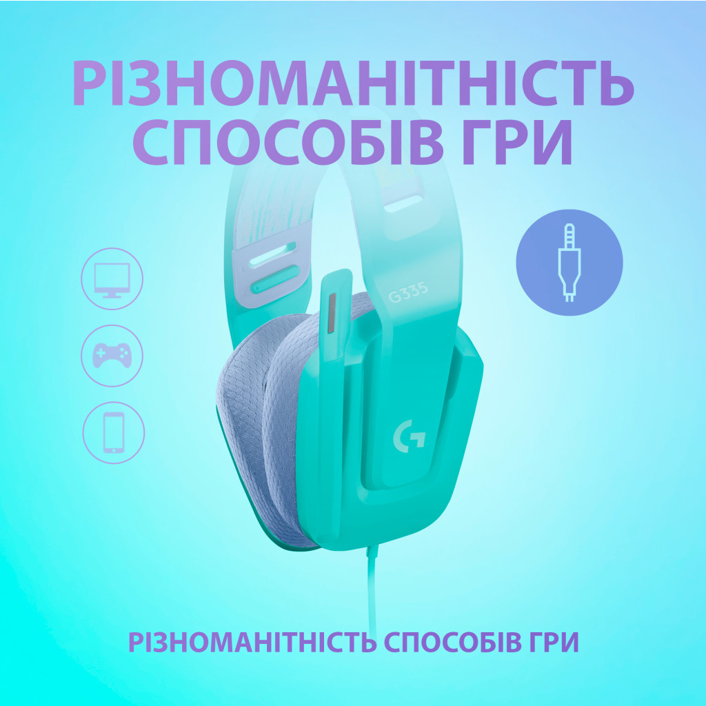 Навушники Logitech G335 Wired Gaming Mint (981-001024) - зображення 3