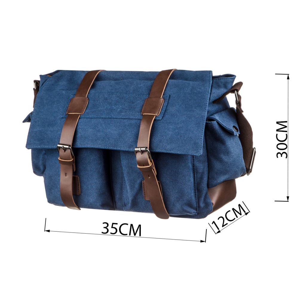 Сумка Vintage На плече текстильна Синя (20148) - зображення 3