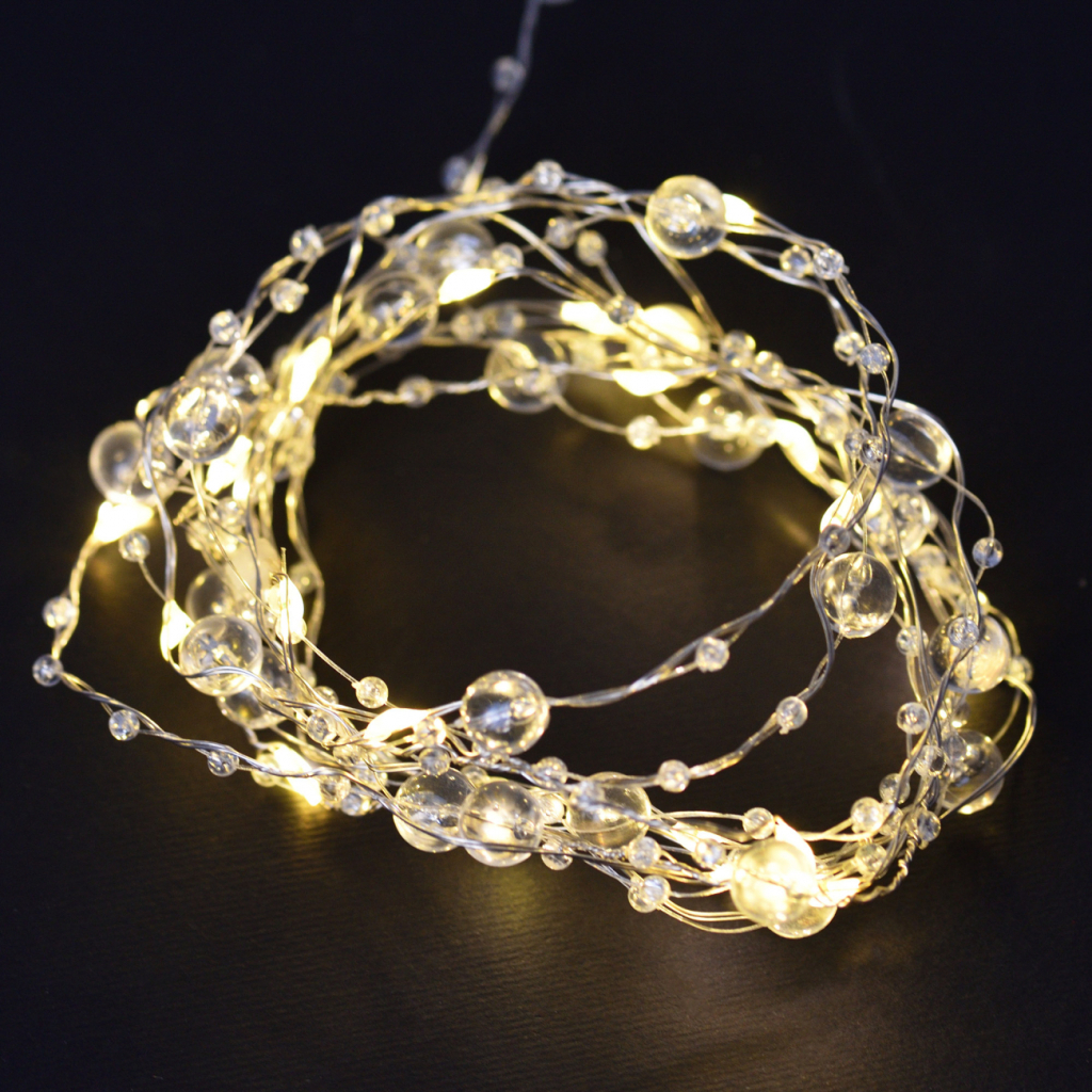 Гірлянда YES! Fun На мідному дроті Перлини 20 LED Тепло-біла 2.2 м На батарейках (801203) - зображення 3