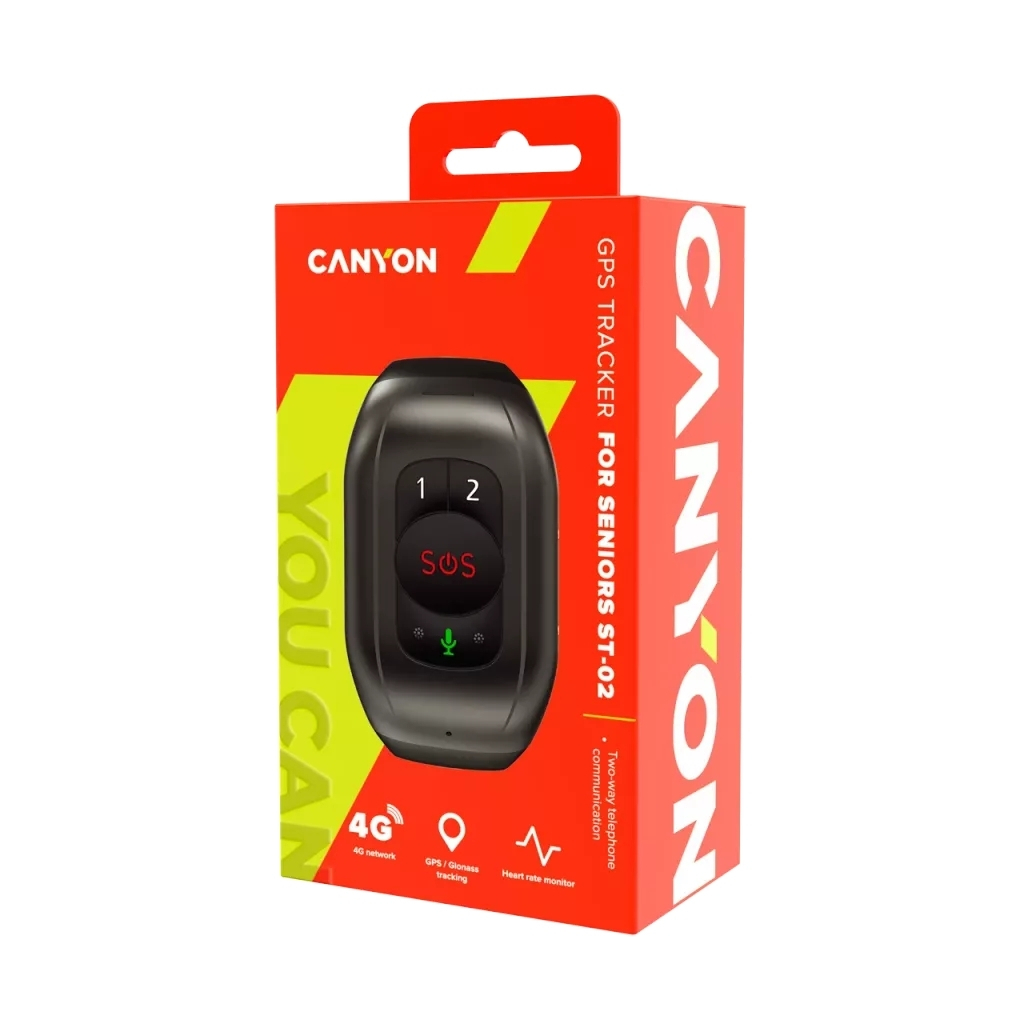 Фітнес браслет Canyon CNE-ST02BB для людей похилого віку з функцією SOS (CNE-ST02BB) - зображення 5