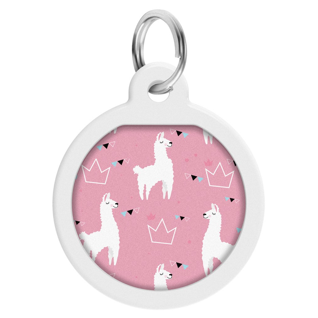 Адресник для тварин WAUDOG Smart ID з QR паспортом "Лами", круг 25 мм (0625-0217) - зображення 1