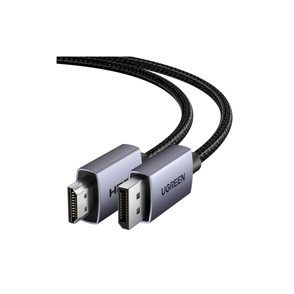 Кабель мультимедійний DisplayPort M to HDMI M 2.0m V2.0 4K30Hz DP125 black Ugreen (35842) - зображення 4