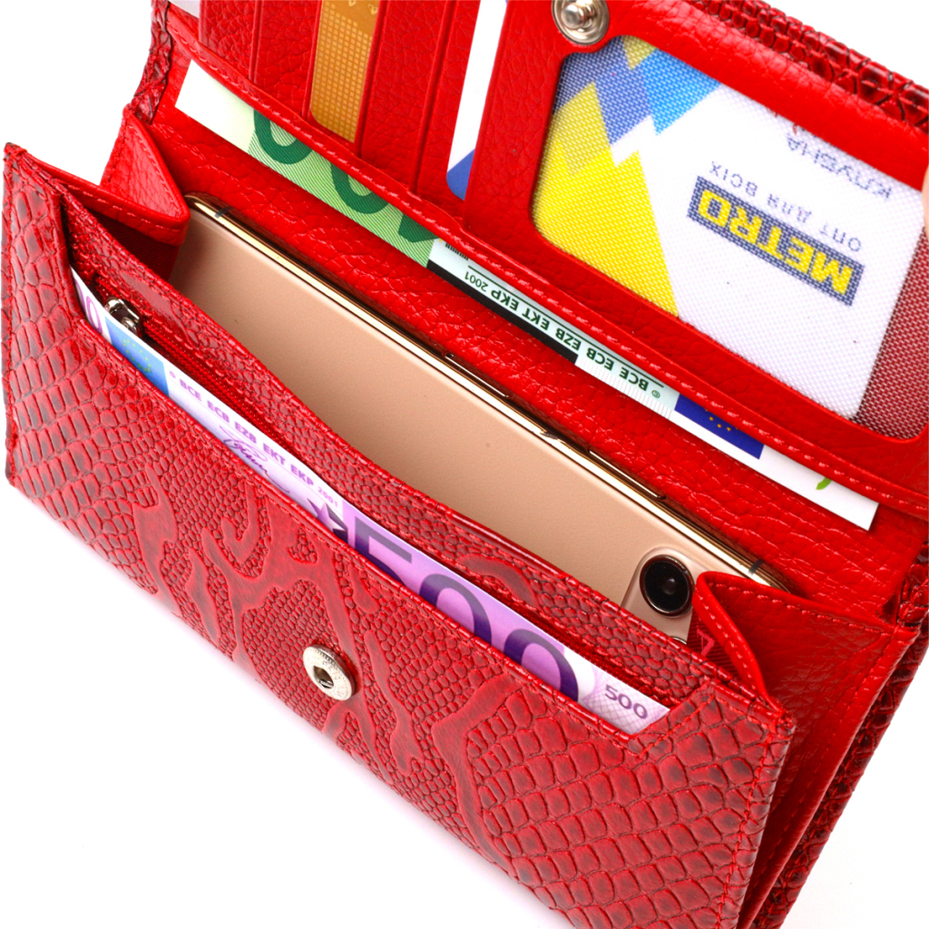 Портмоне Canpellini З натуральної шкіри Червоне (21850) - зображення 7