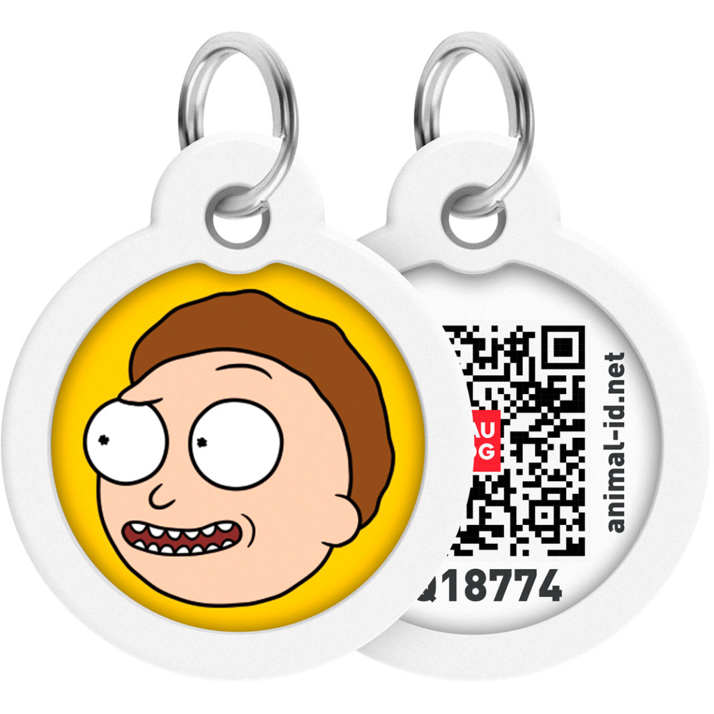 Адресник для тварин WAUDOG Smart ID з QR паспортом "Рік і Морті 2", коло 25 мм (225-0281) - зображення 1