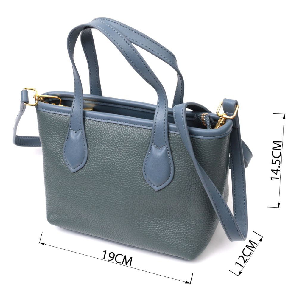 Сумка Vintage З натуральної шкіри Блакитна (22282) - зображення 3