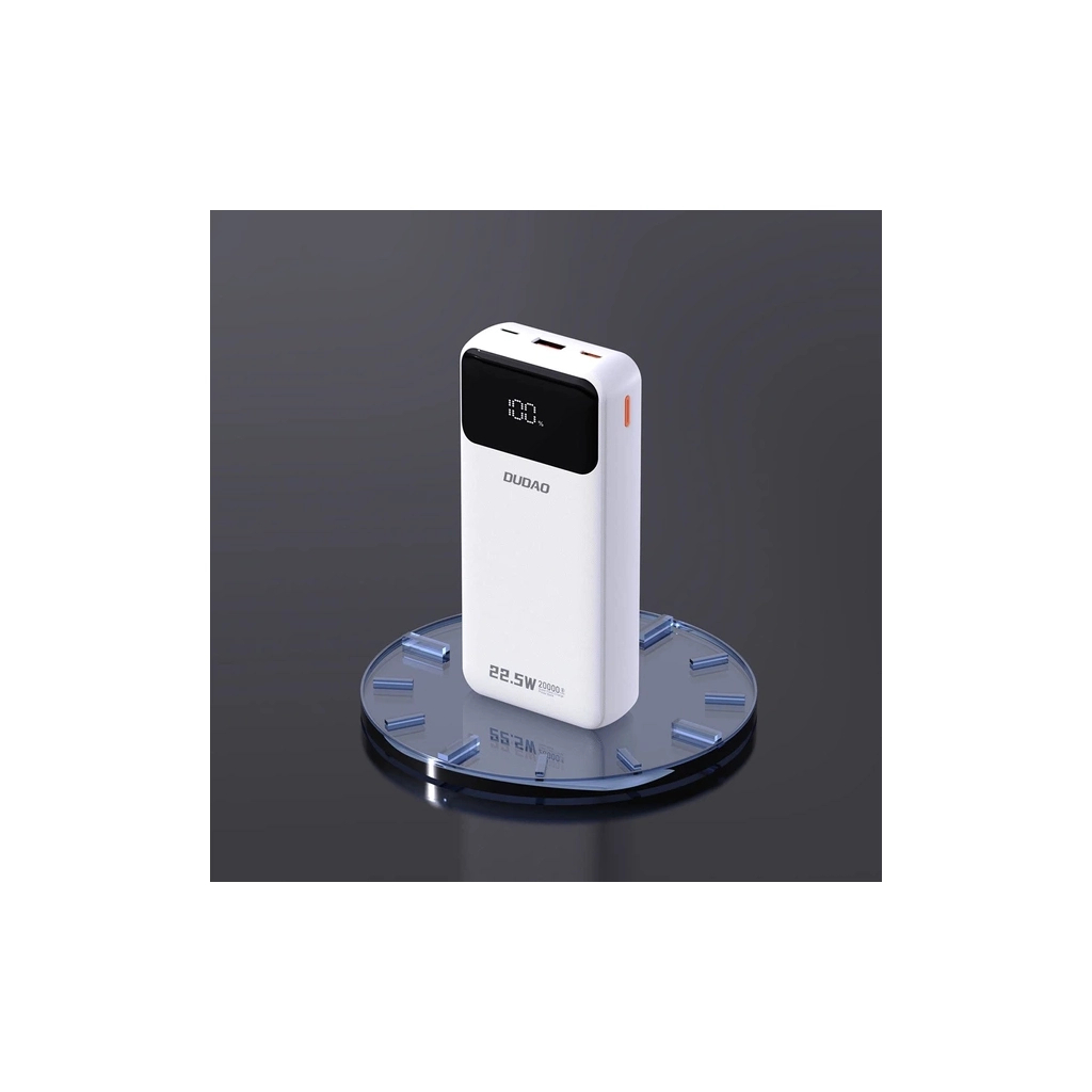 Батарея універсальна Dudao K15Pro 20000mAh PD/22.5W, QC, with built-in cables, White (6977196682447) - picture 5