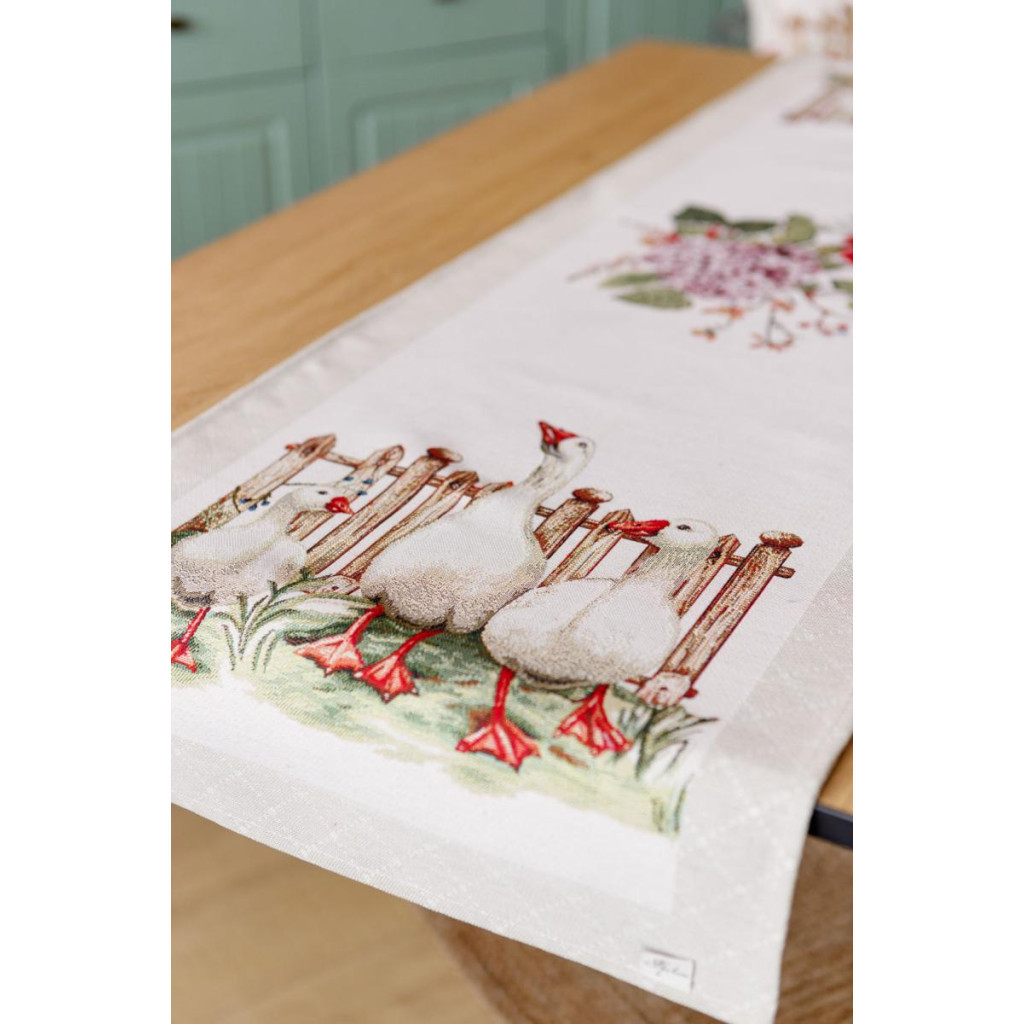 Доріжка на стіл Прованс гобеленова Велекодня Гуси 35х100 см (034161) - зображення 3