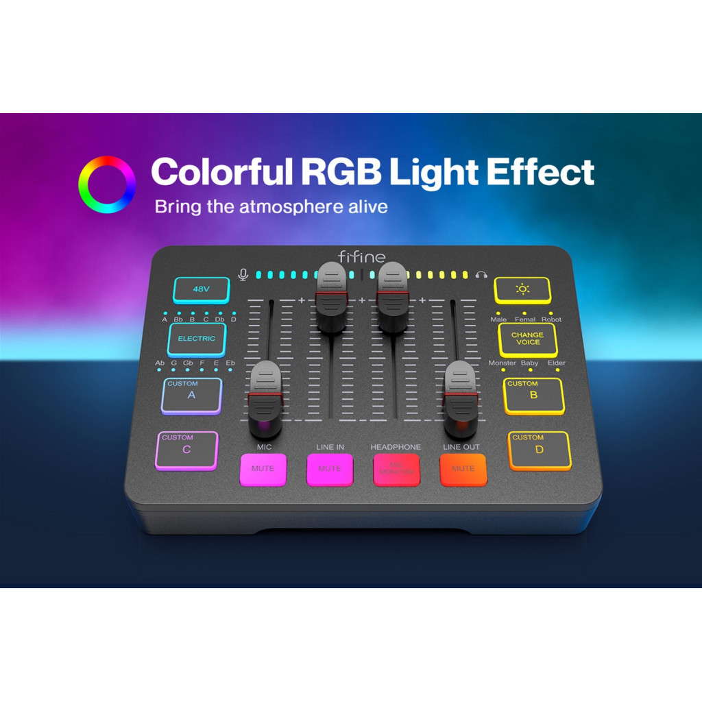 Мікшерний пульт Fifine Sound Card Black (SC3) - зображення 8