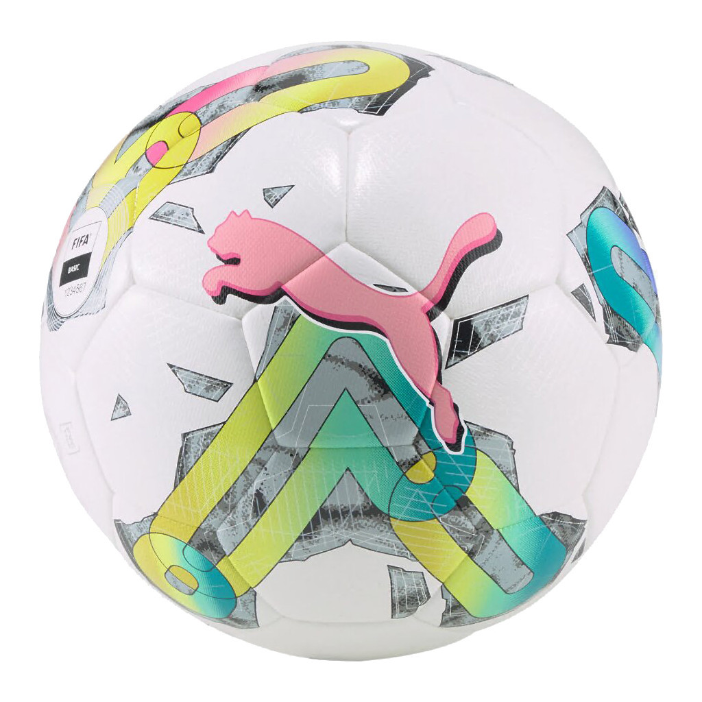 М'яч футбольний Puma Orbita 4 HYB (FIFA Basic) Уні 5 Білий / Рожевий / Мультиколор (4065449751452) - зображення 1