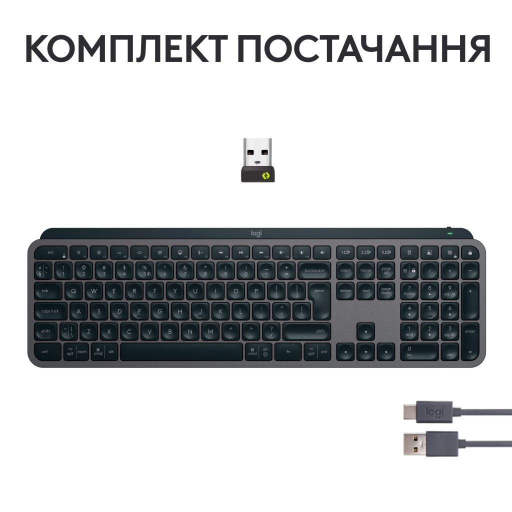 Клавіатура Logitech MX Keys S Wireless UA Graphite (920-011593) - зображення 9