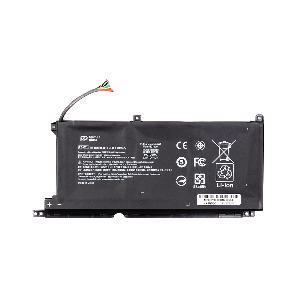 Акумулятор до ноутбука PowerPlant HP Pavilion Gaming 15-DK Series (PG03XL) 11.55V 4323mAh (NB462117) - зображення 1