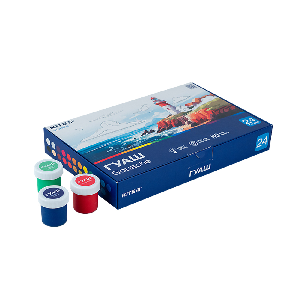 Гуашеві фарби Kite Classic 24 кольорів х 20 мл (K-097) - изображение 1