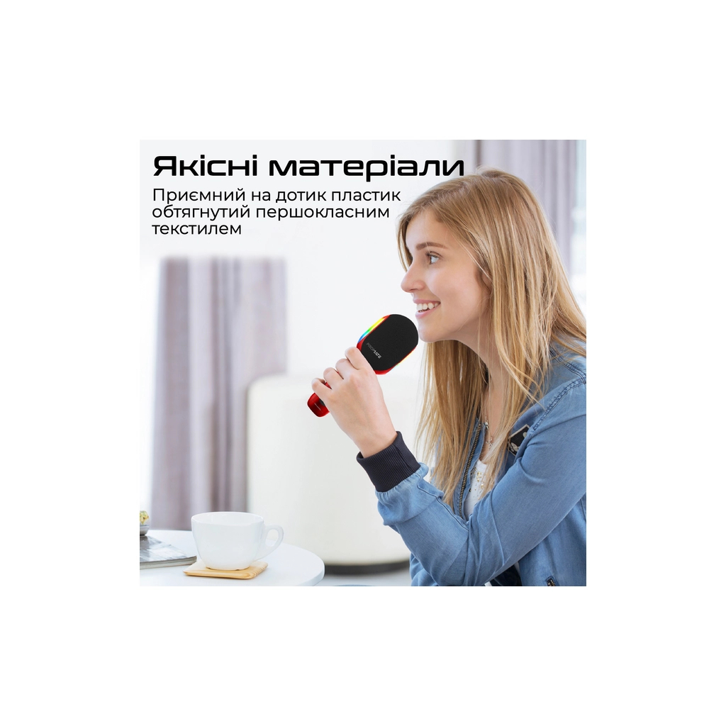 Мікрофон Promate VocalMic Bluetooth 2 x AUX LED Red (vocalmic.red) - изображение 11