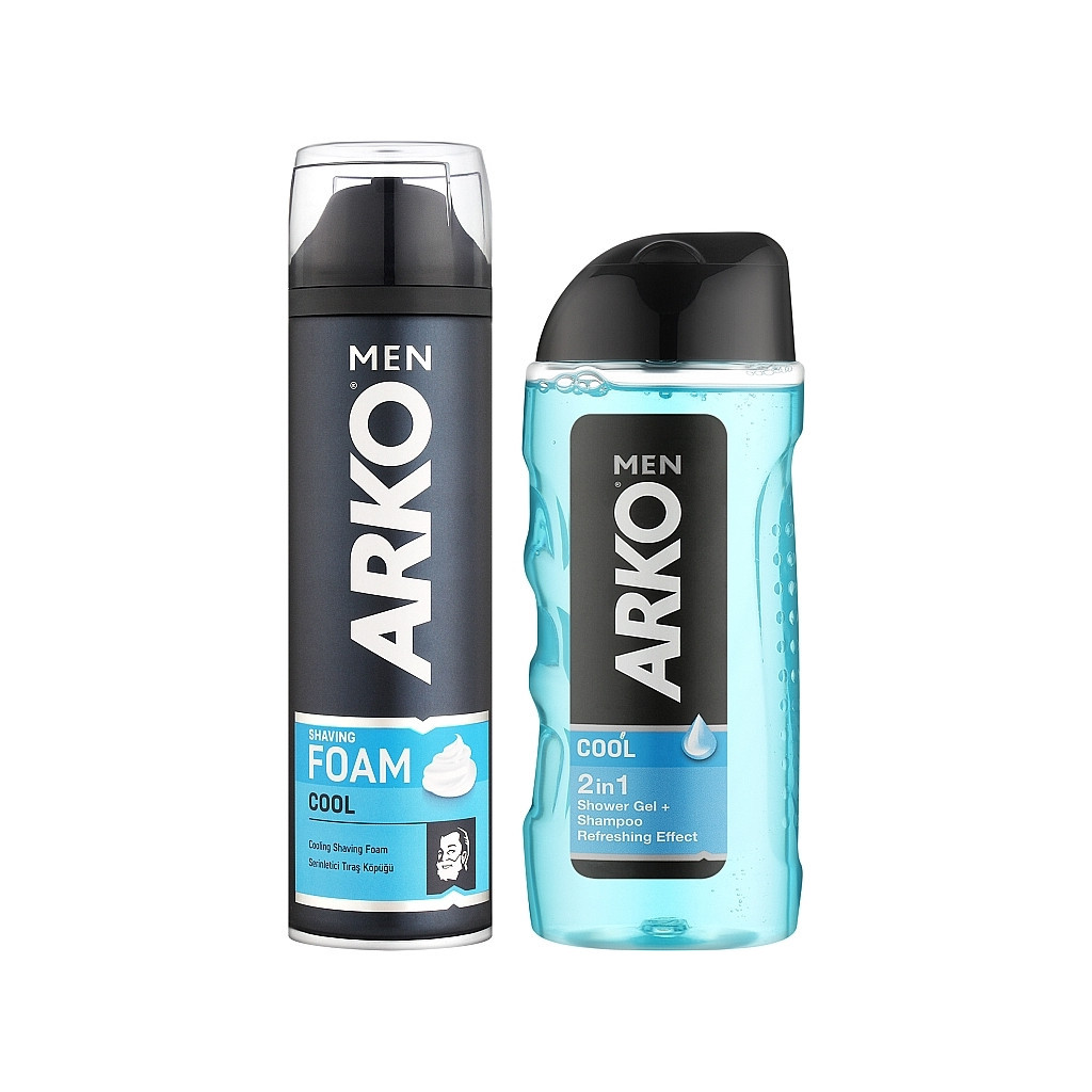 Набір косметики ARKO Men Cool Піна для гоління 200 мл + Гель для душу 260 мл (8690506546717) - picture 2