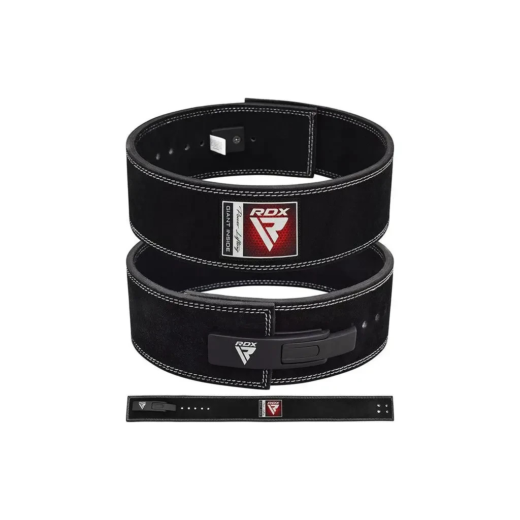 Атлетичний пояс RDX 4 Pro Liver Buckle шкіряний Black Plus M (WBL-4LB-M+) - зображення 1