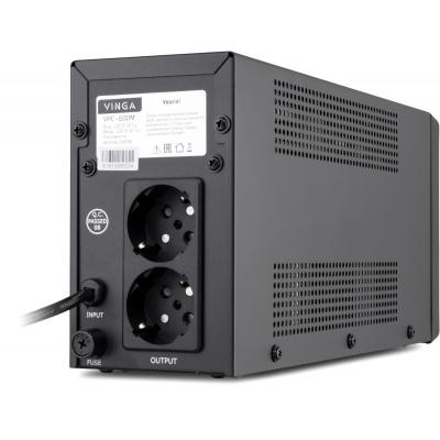 Пристрій безперебійного живлення Vinga LCD 600VA metal case (VPC-600M) - зображення 3