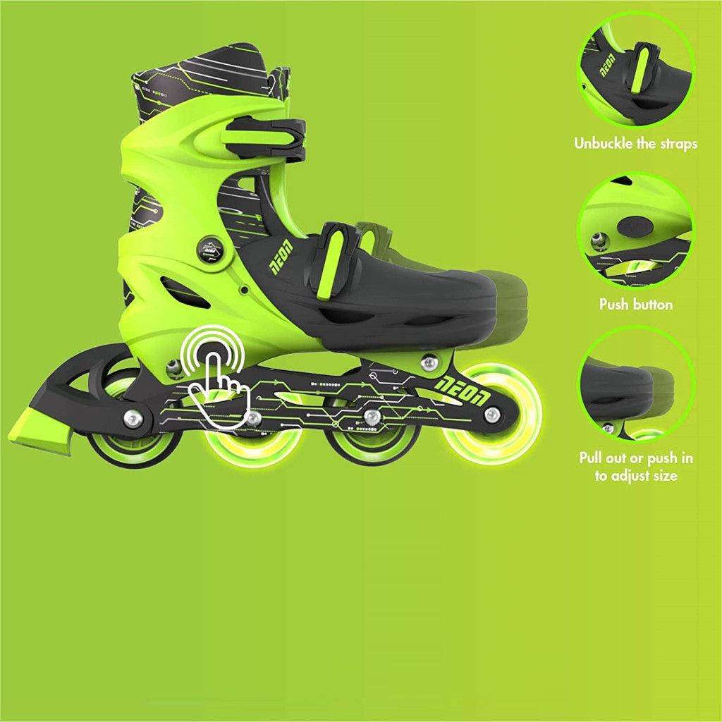 Роликові ковзани Neon Inline Green розмір 34-37 (NT08G4) - зображення 6
