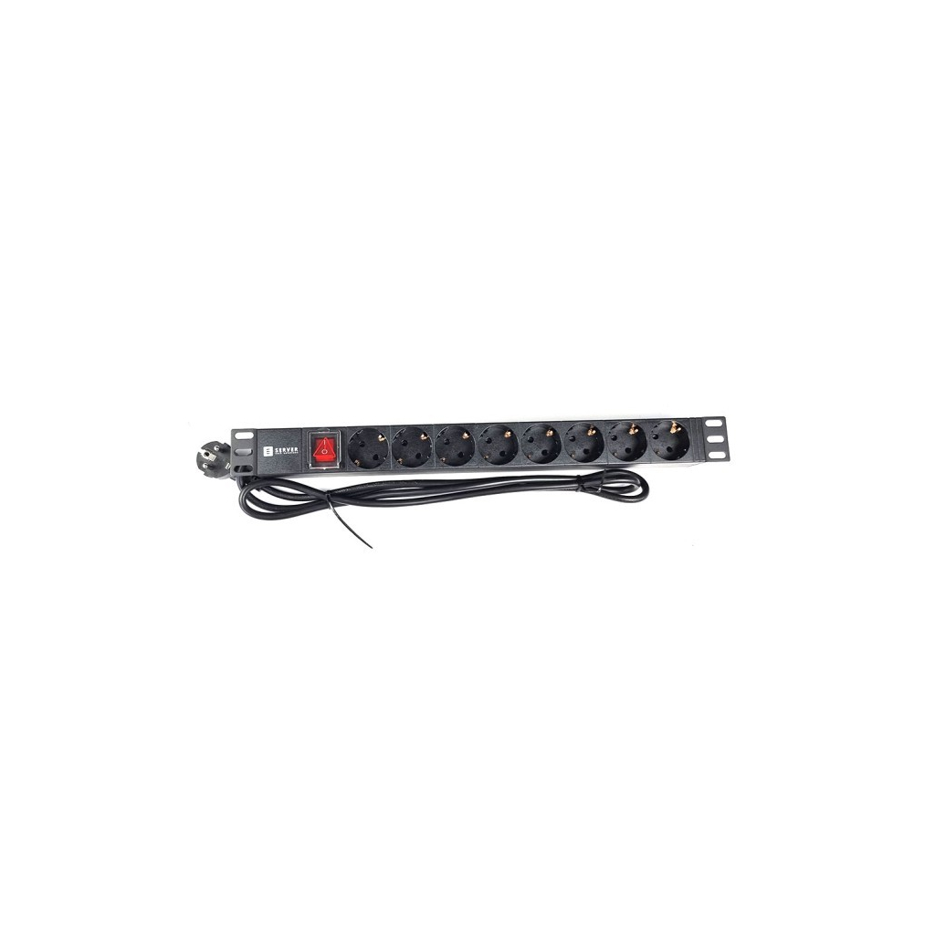 Силовий блок Eserver 19" 8 розеток, вимикач., алюм. корпус PDU 220В, 16А (WT-2261A-GER-8WAY) - изображение 2