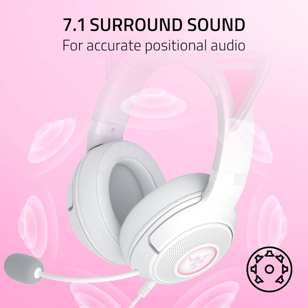 Навушники Razer Kraken Kitty V2 White (RZ04-04730600-R3M1) - зображення 6