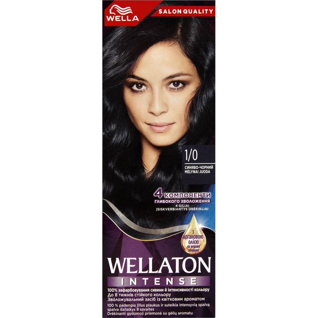 Фарба для волосся Wellaton 1/0 Синяво-чорний 110 мл (4064666085654) - зображення 1
