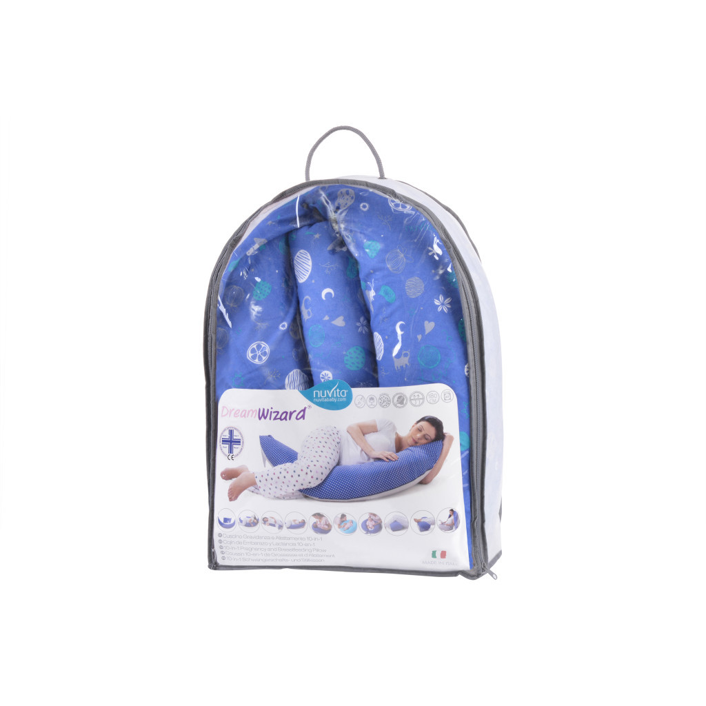 Подушка Nuvita для вагітних 10 в 1 DreamWizard синій (NV7100BLUE) - зображення 5
