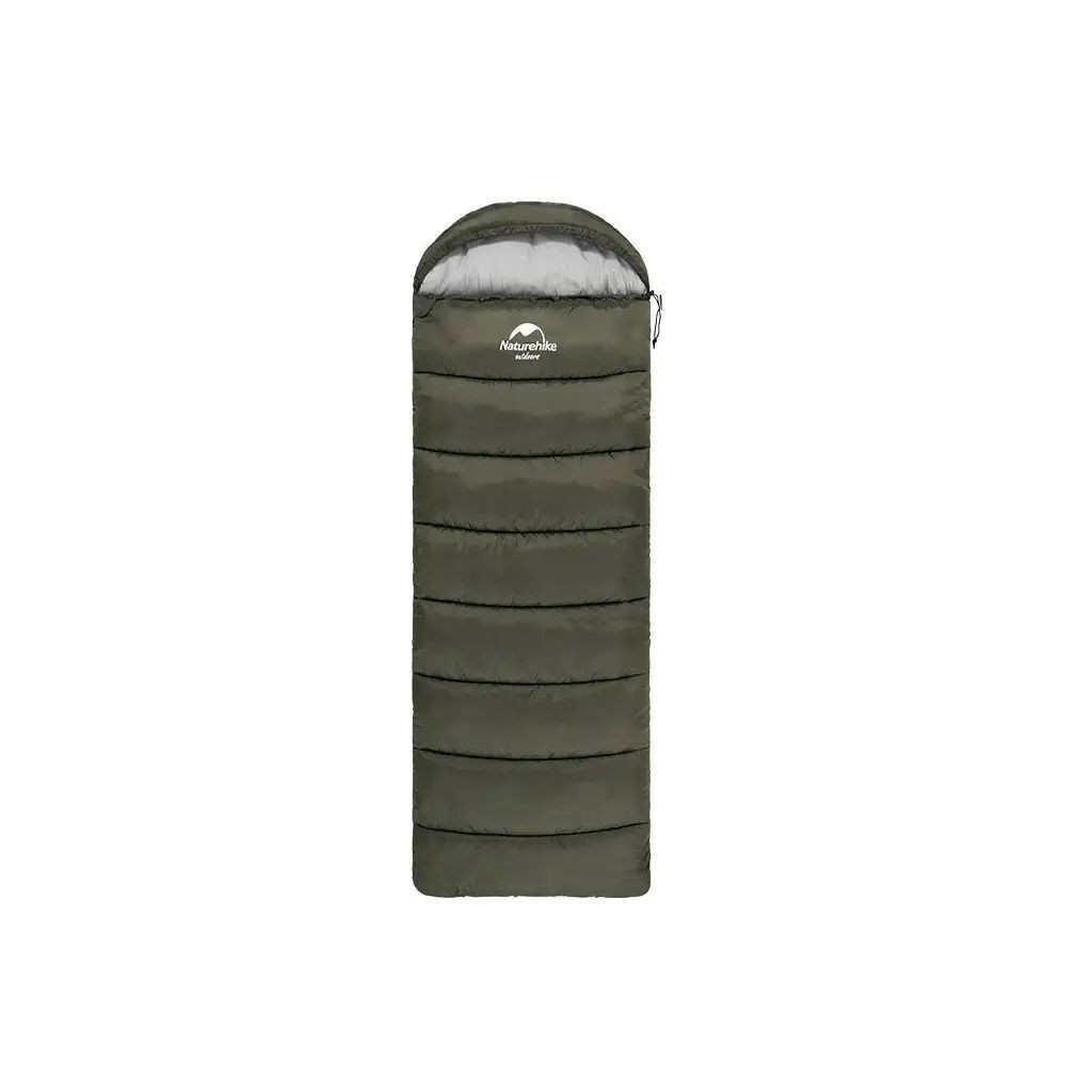 Спальний мішок Naturehike з капюшоном U250 NH20MSD07 (6°C) правий, темно-зелений (6927595767214-R) - зображення 1