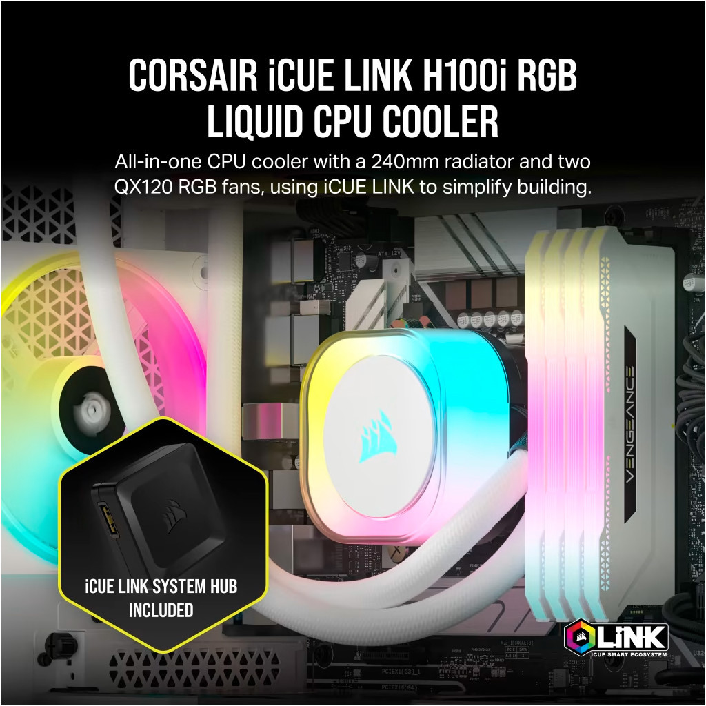 Система рідинного охолодження Corsair iCUE Link H100i RGB (CW-9061005-WW) - зображення 10