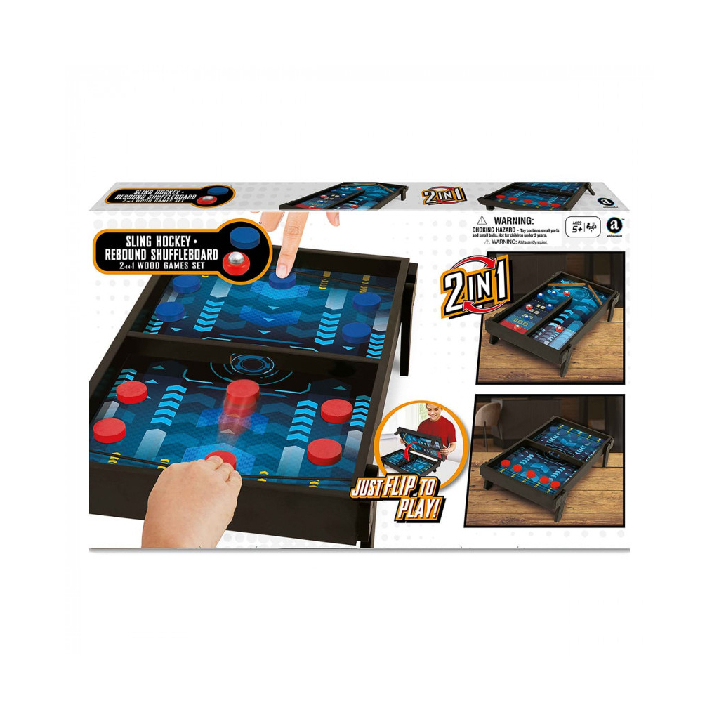 Настільна гра Ambassador 2 в 1 Sling Hockey & Shuffleboard 50 см (укр) (6337474) - изображение 1