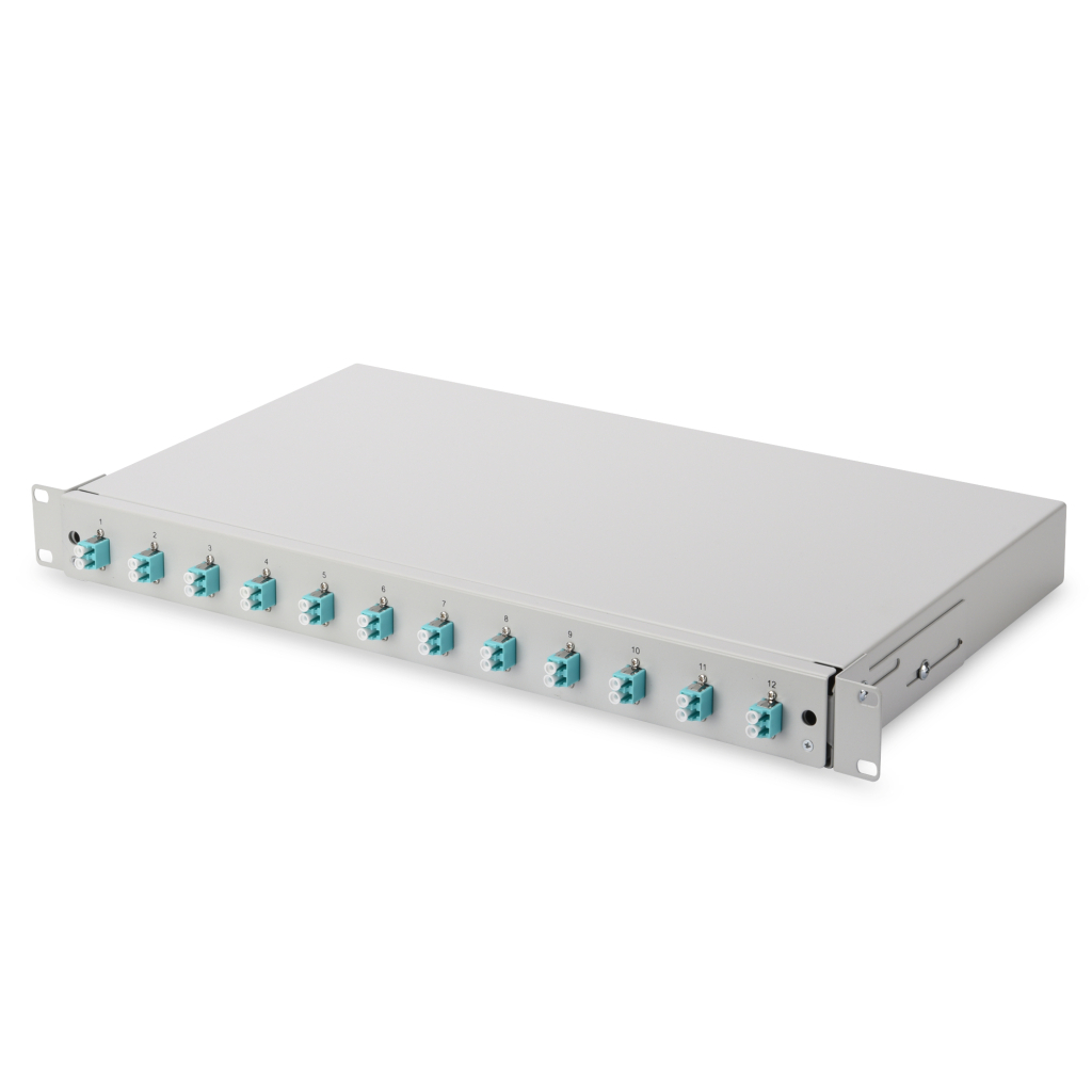 Патч-панель 1U 19", 12xLC duplex, incl, Splice Cass, OM3 Color Pigtails, Adapter Digitus (DN-96331/3) - изображение 1