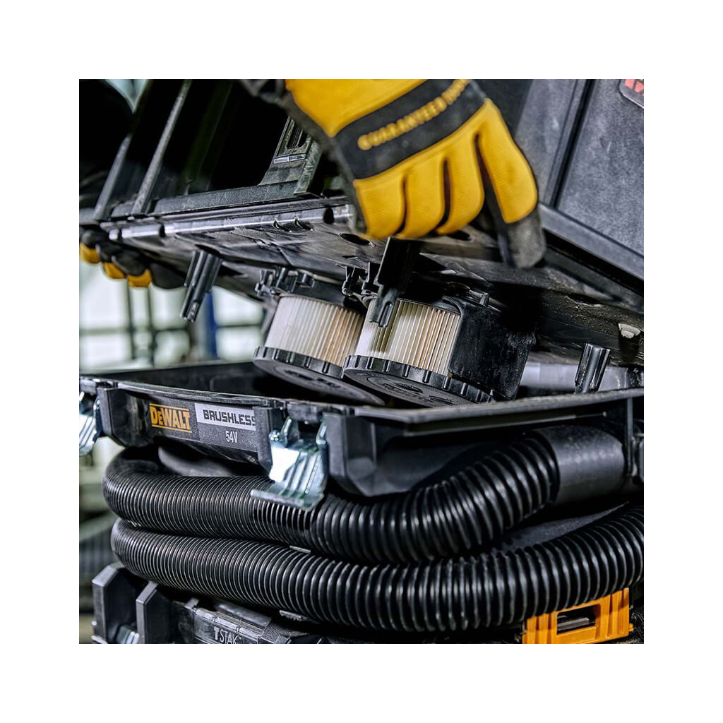 Пилосос будівельний DeWALT 54В XR FLEXVOLT Li-lon, довжина шланга 2.4 м, 7.5 кг, 2x6Ah (DCV586MT2) - зображення 4