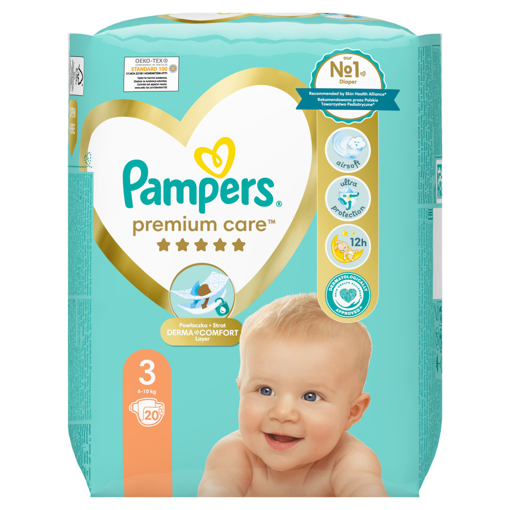 Підгузки Pampers Premium Care Midi Розмір 3 (5-9 кг), 20 шт (4015400687818) - зображення 2