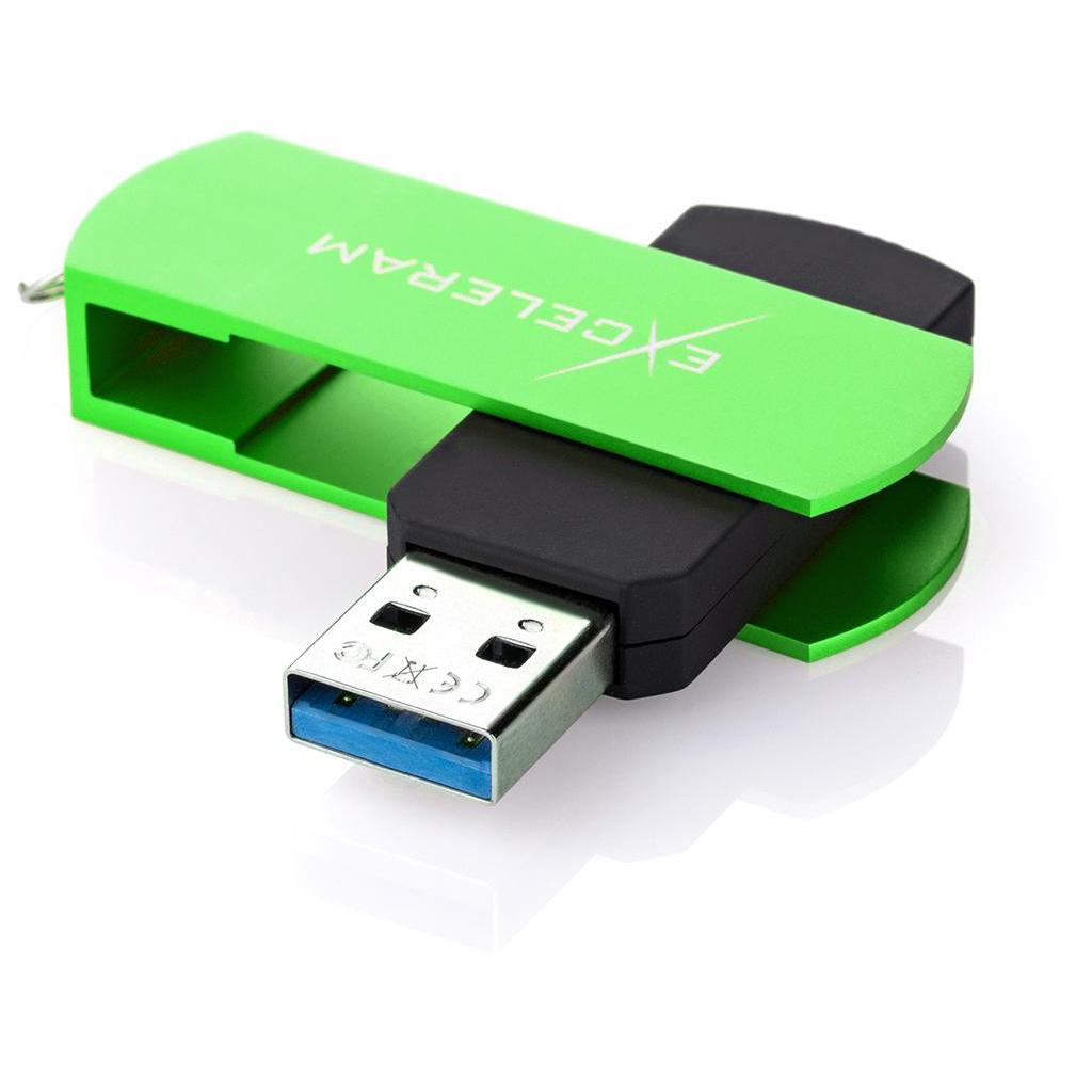 USB флеш накопичувач eXceleram 128GB P2 Series Green/Black USB 3.1 Gen 1 (EXP2U3GRB128) - зображення 2