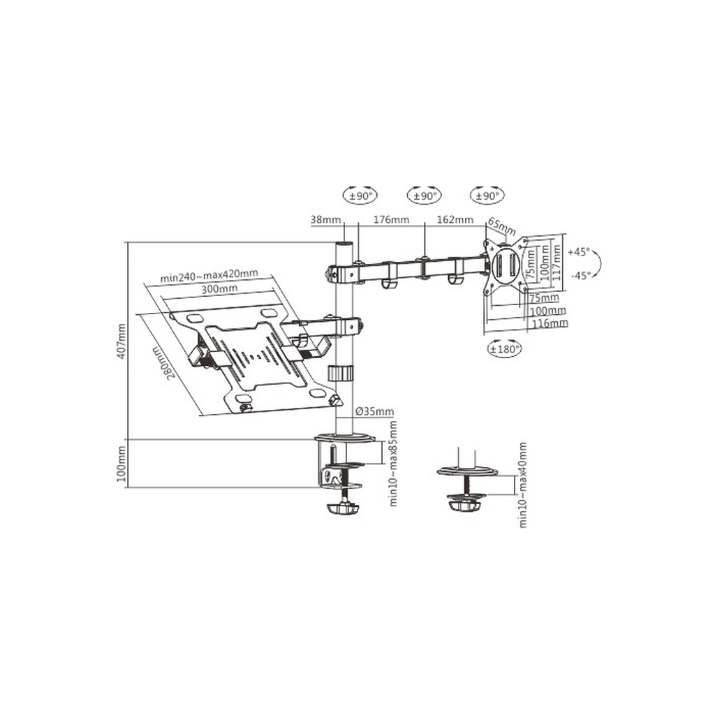 Кронштейн Gembird MA-DA-03 - зображення 3