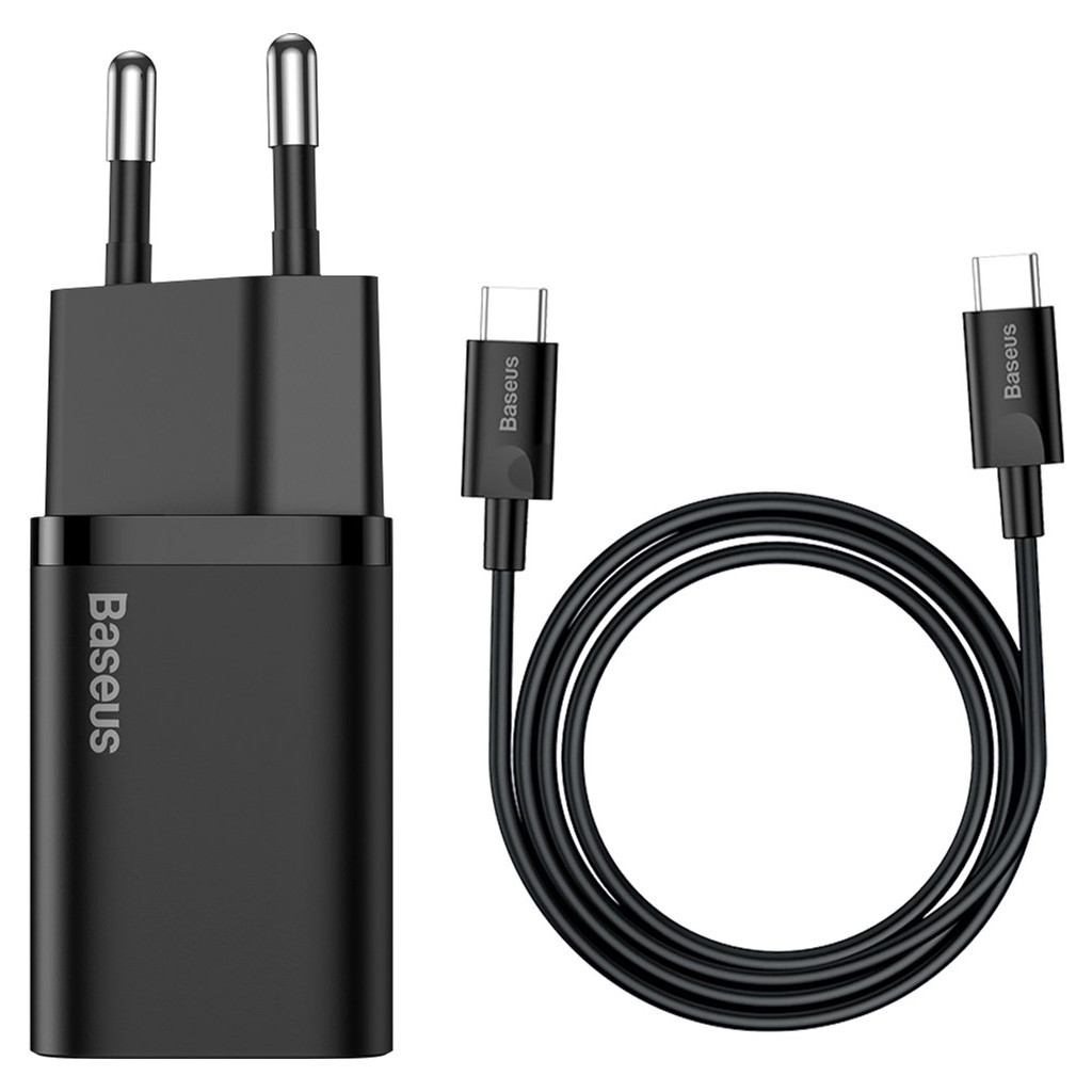 Зарядний пристрій Baseus 1xUSB 25W (USB-C) + Cable Type-C black (TZCCSUP-L01) - зображення 7