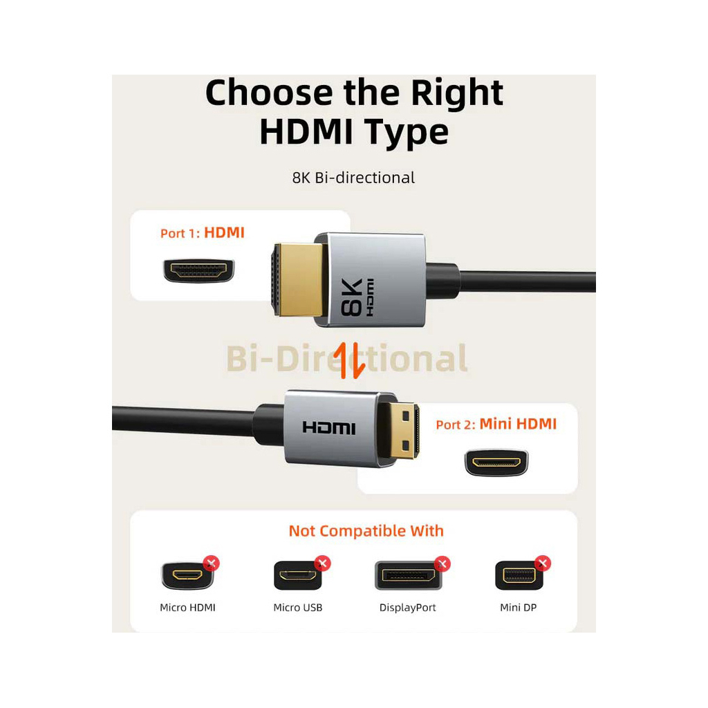 Кабель мультимедійний HDMI micro M to HDMI M 0.5m 8K60Hz Cabletime (CA915873) - picture 6