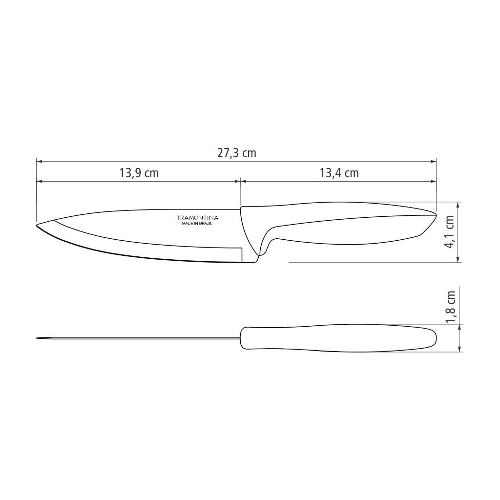 Кухонний ніж Tramontina Plenus black Chef 152 мм (23426/106) - зображення 4