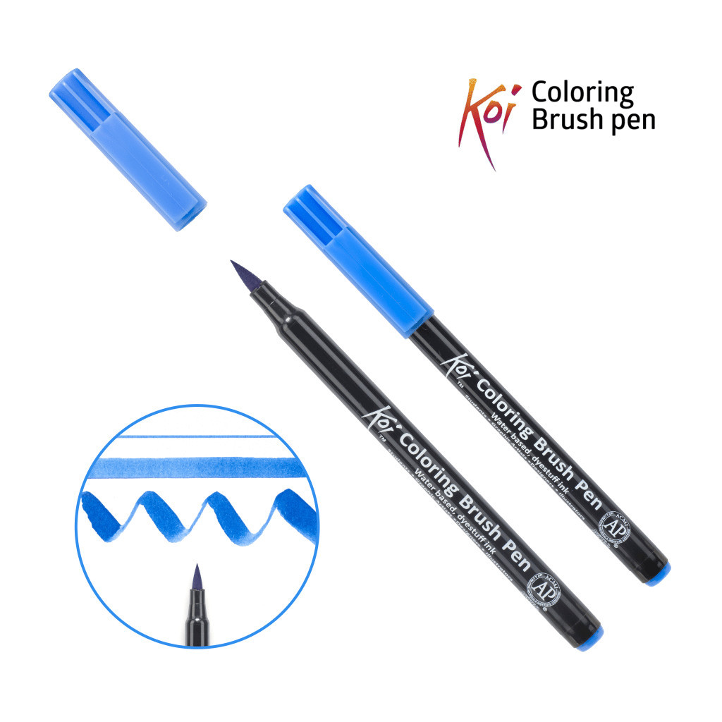 Художній маркер KOI Маркер-пензель акварельний Синьо-сталевий, 225 (084511393219) - зображення 1