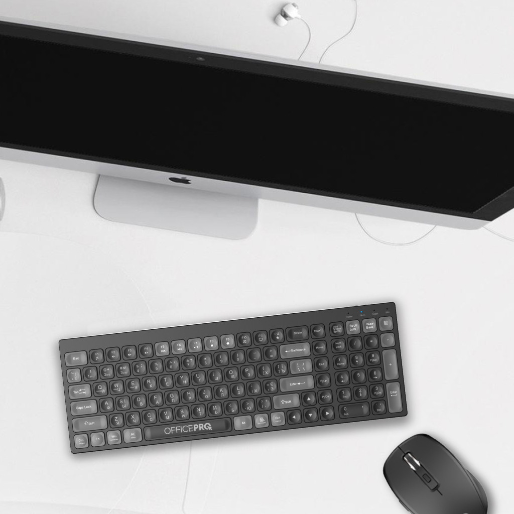 Клавіатура OfficePro SK985B Wireless/Bluetooth Black (SK985B) - зображення 6