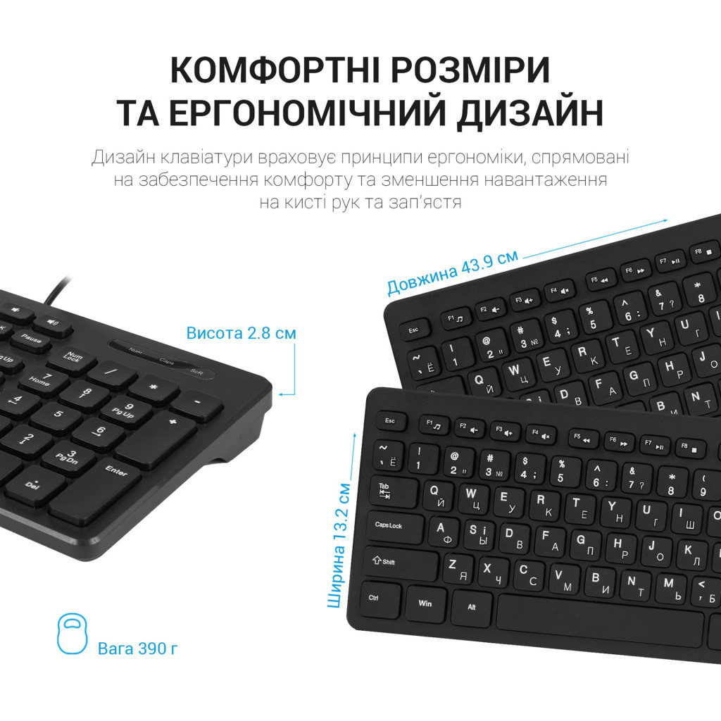 Клавіатура OfficePro SK276 USB Black - зображення 5