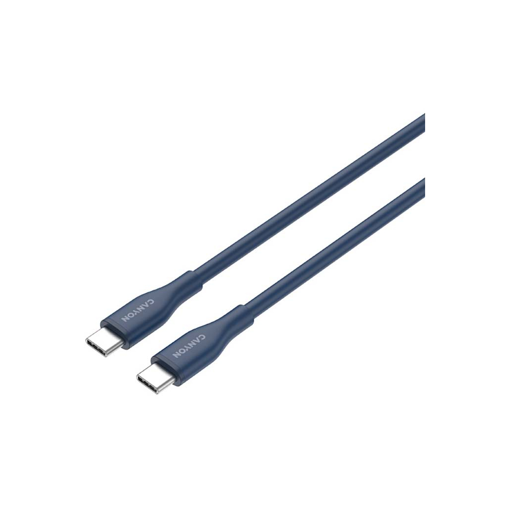 Дата кабель USB-C to USB-C 1.0m CC60SC10 60W Silicon Dark blue Canyon (CNS-CC60SC10DB) - зображення 3