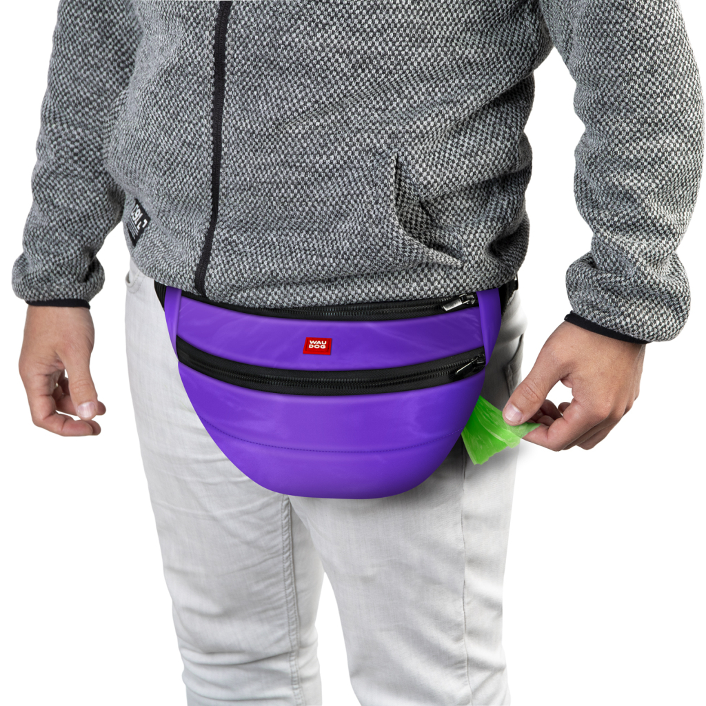 Поясна сумка-бананка для собак WAUDOG Family 33х17х10 см фіолетова (56899) - зображення 5