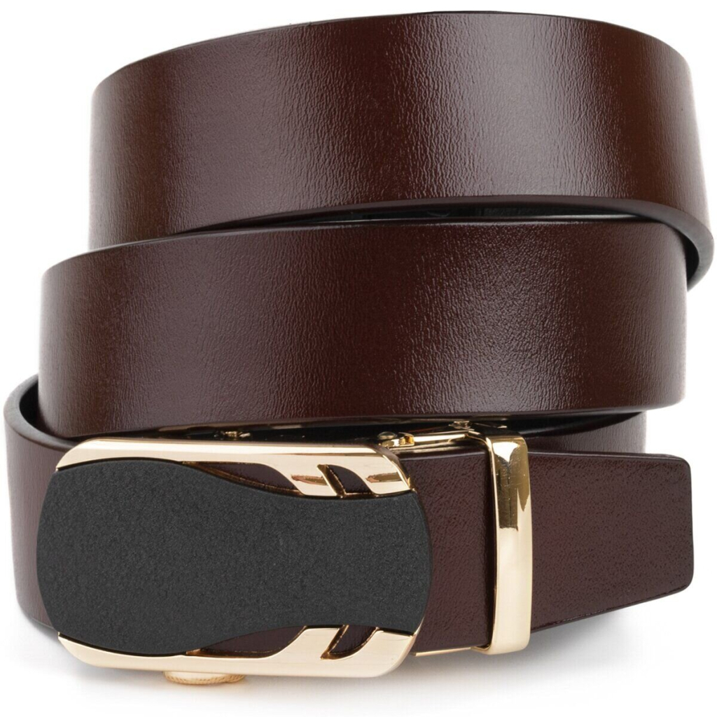 Ремінь Vintage З золотистою пряжкою автомат Коричневий (20323) - зображення 1