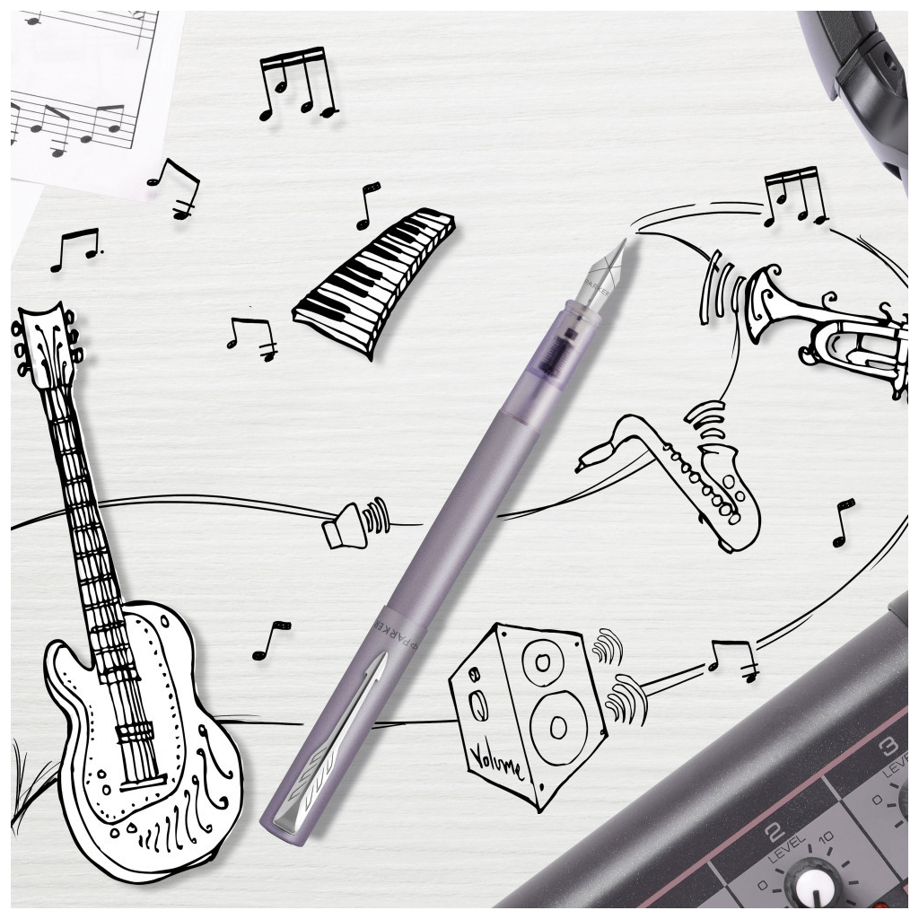 Ручка пір'яна Parker VECTOR 17 XL Metallic Silver Blue CT FP M (06 112) - зображення 6